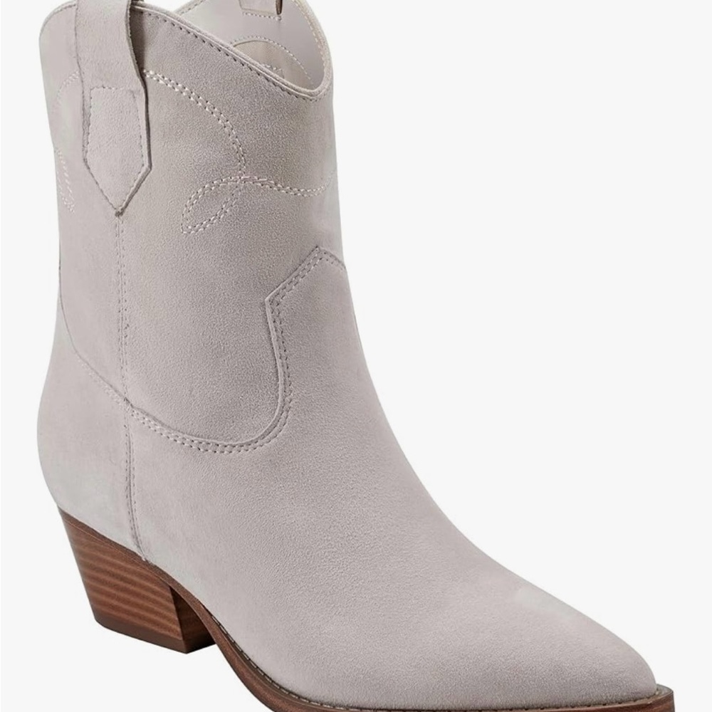 Marc Fisher Light Tan Western Ankle Boots - Picture 2 of 8